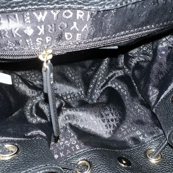 Kate Spade Black Pebbled Leather Backpack - Picture 9 of 11